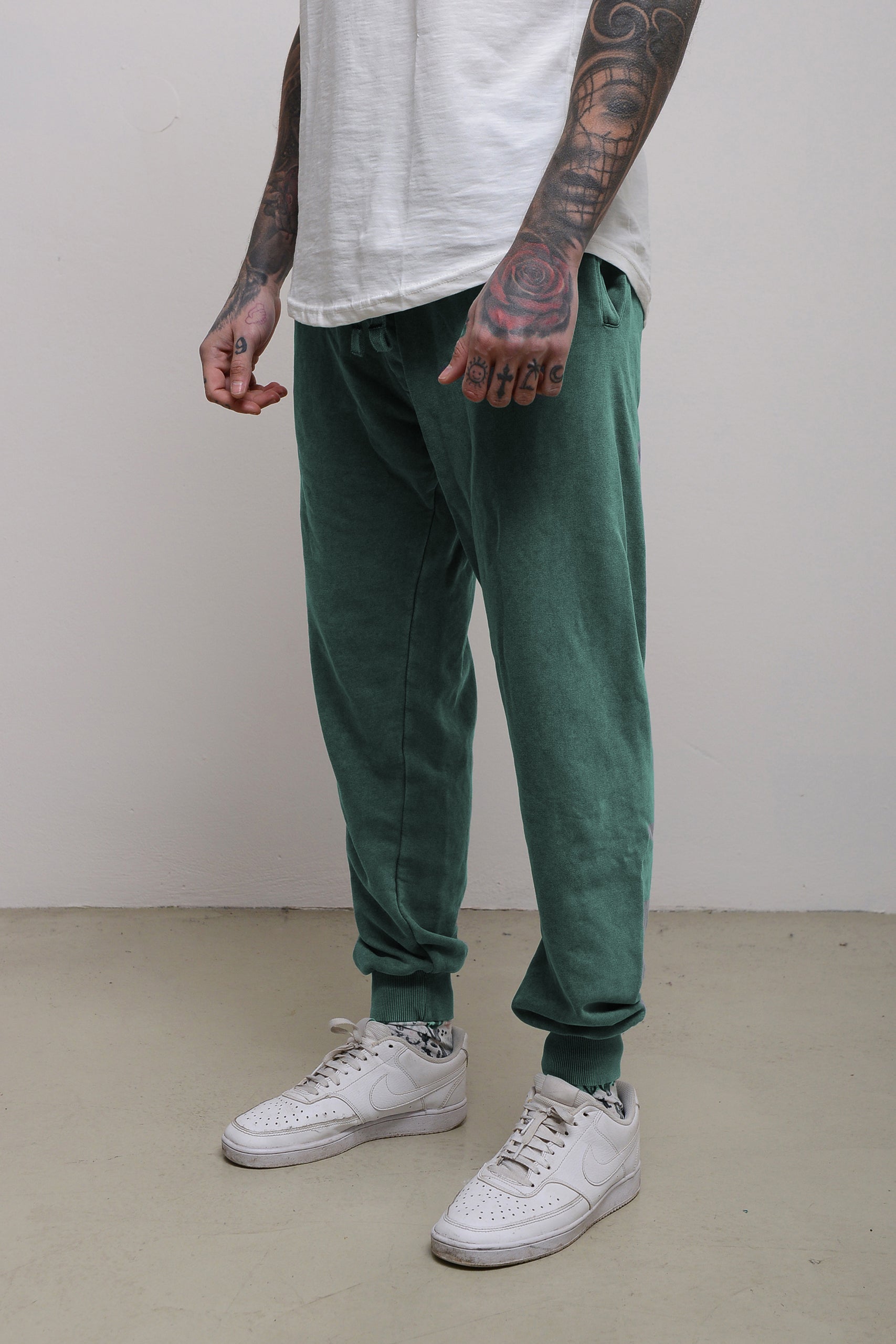 STONEWASHED COTTON SWEATPANTS