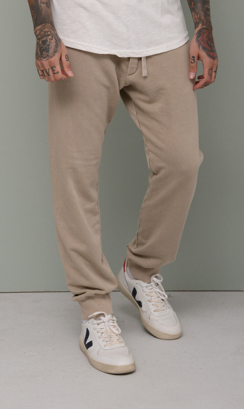 STONEWASHED COTTON SWEATPANTS