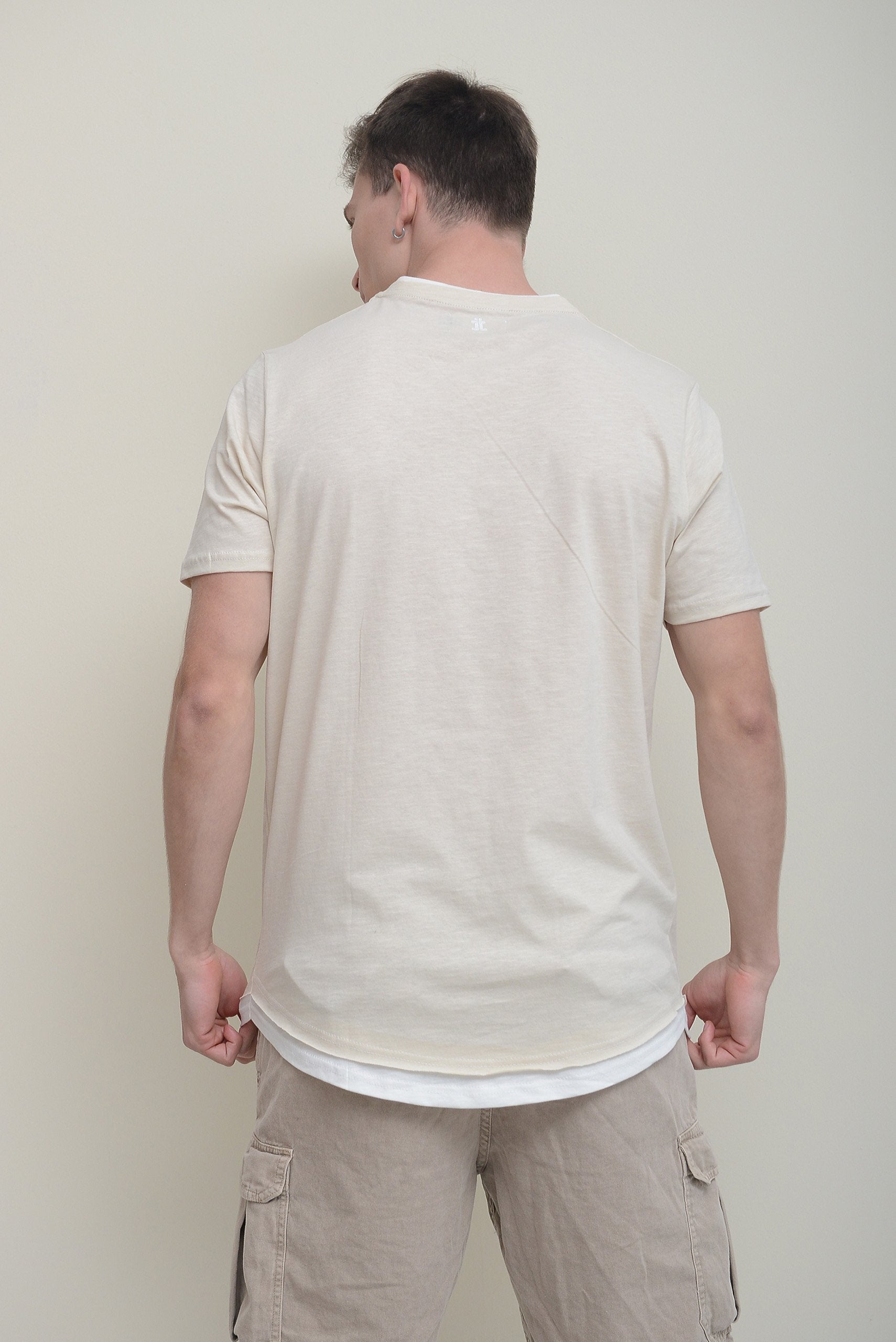 DOUBLE-LAYER HEM JERSEY T-SHIRT
