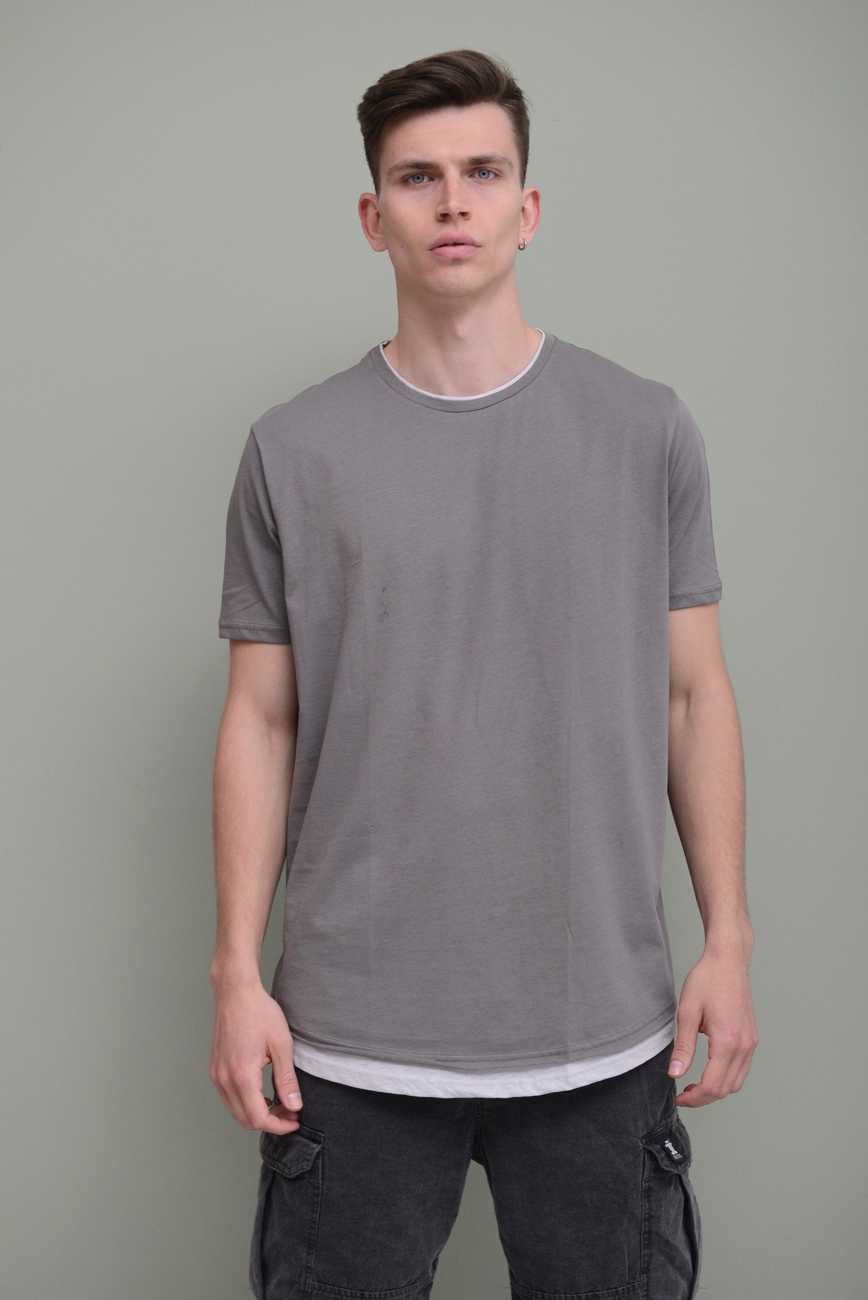 DOUBLE-LAYER HEM JERSEY T-SHIRT