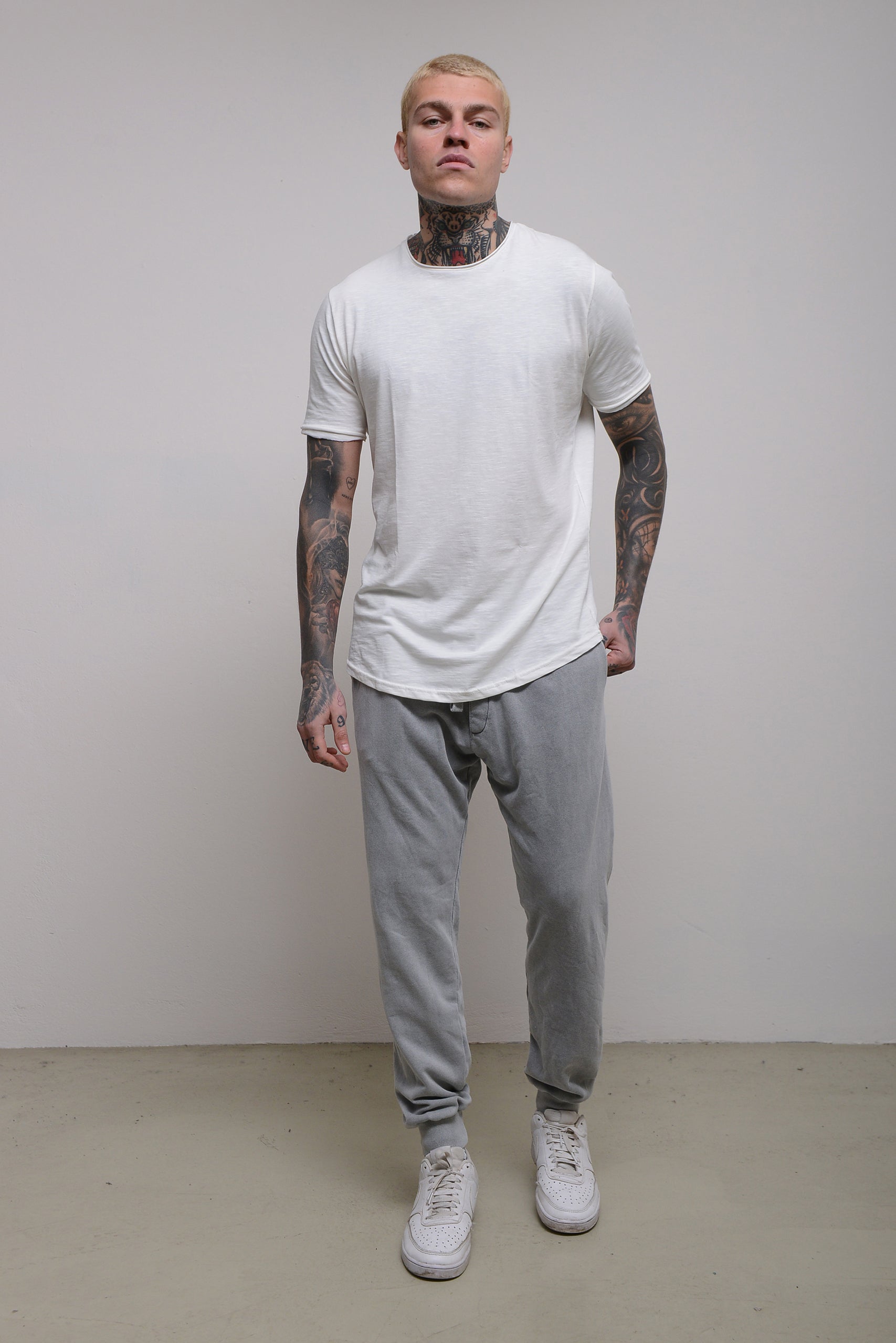 STONEWASHED COTTON SWEATPANTS