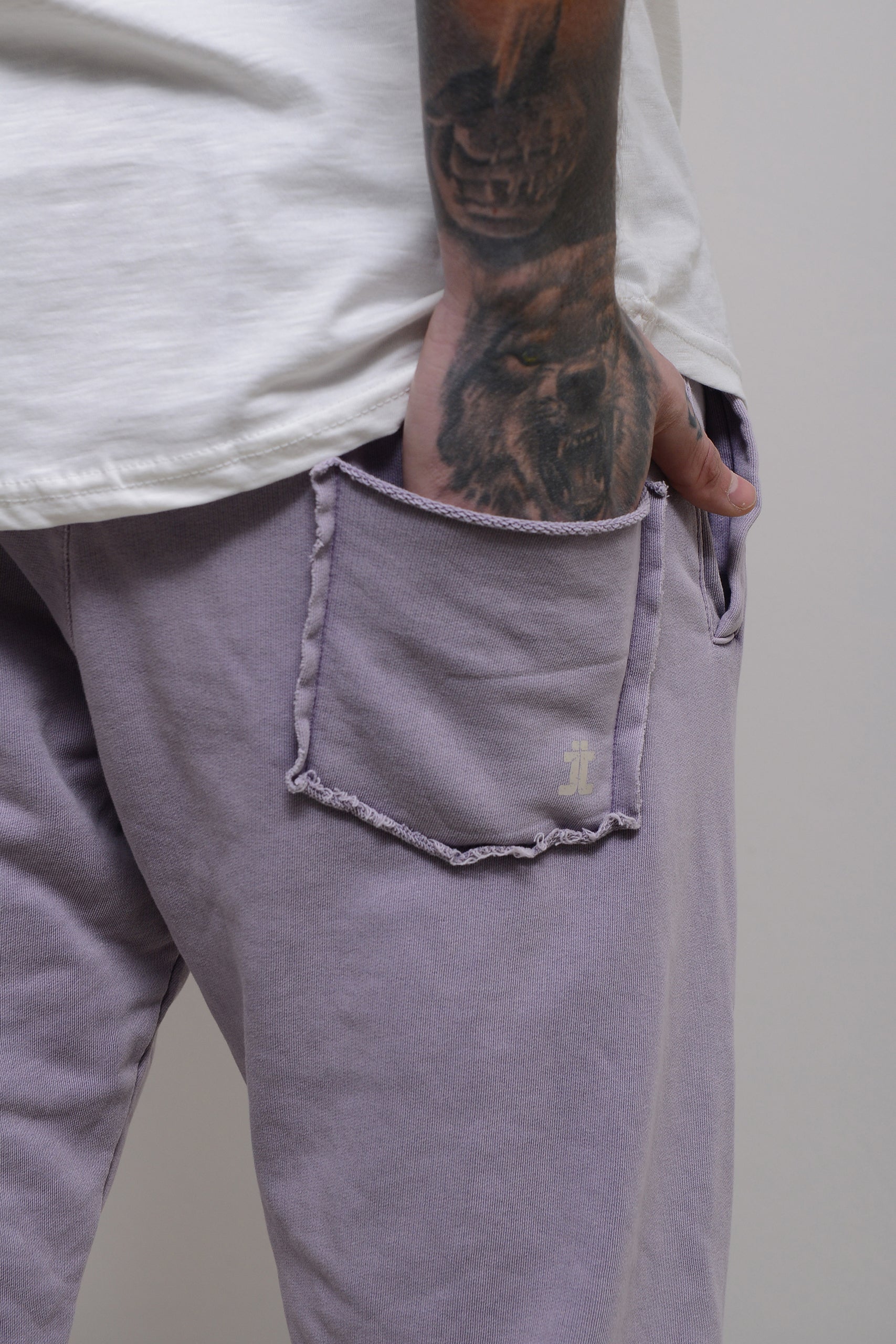 STONEWASHED COTTON SWEATPANTS