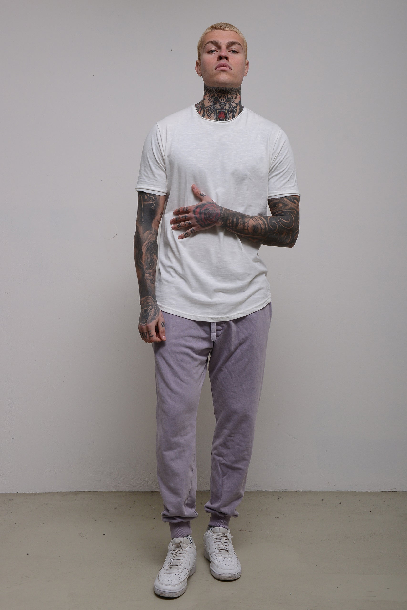 STONEWASHED COTTON SWEATPANTS