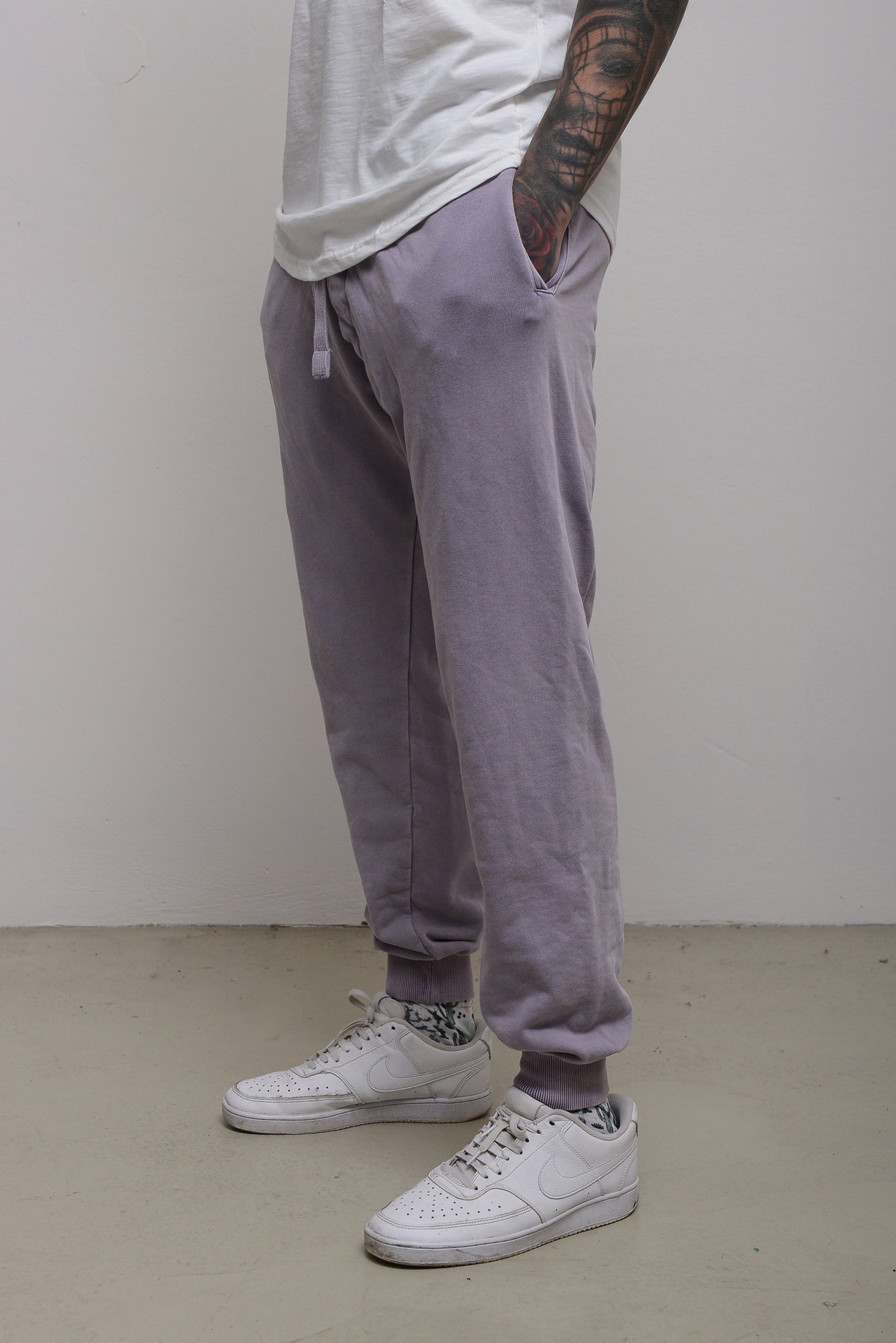 STONEWASHED COTTON SWEATPANTS