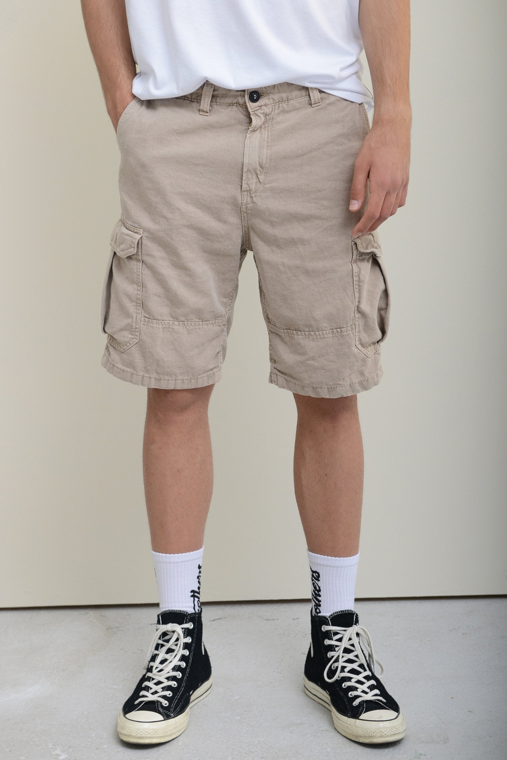 STONEWASHED CARGO SHORTS