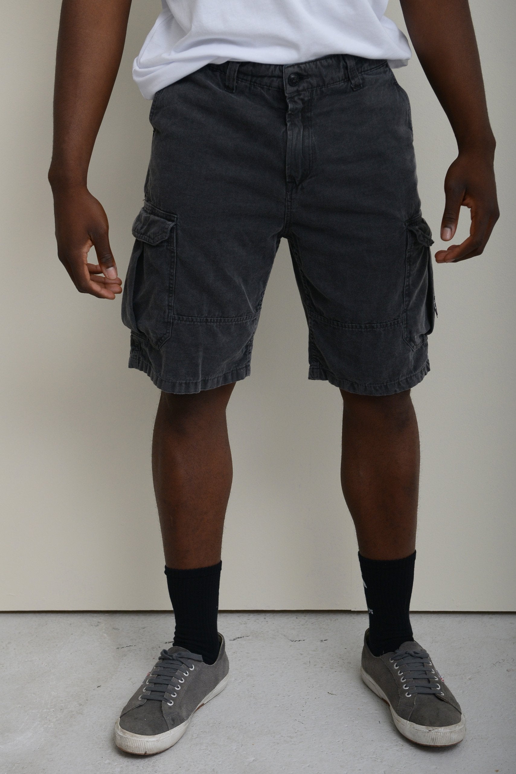 STONEWASHED CARGO SHORTS