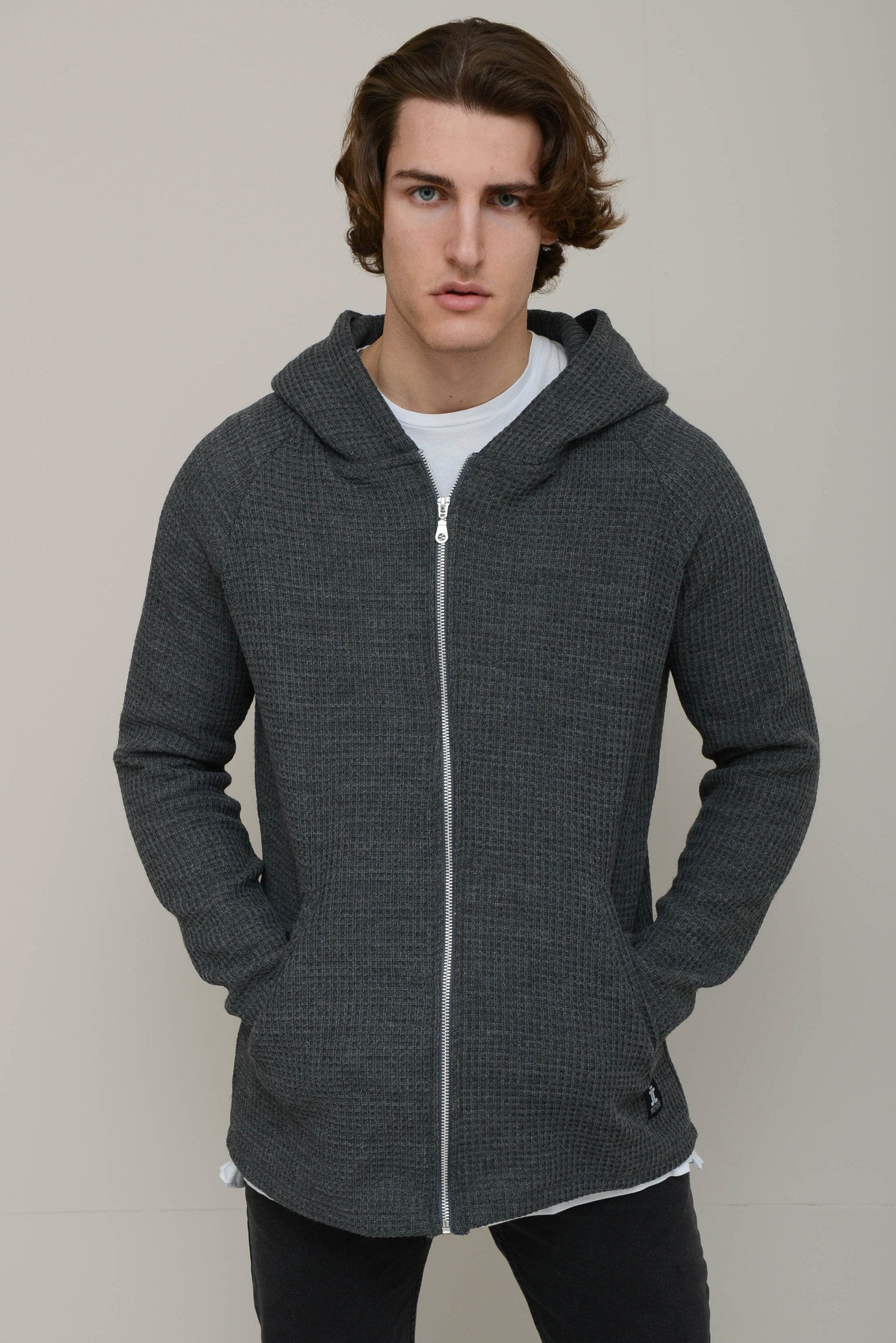 KNITTED ZIP-UP HOODIE