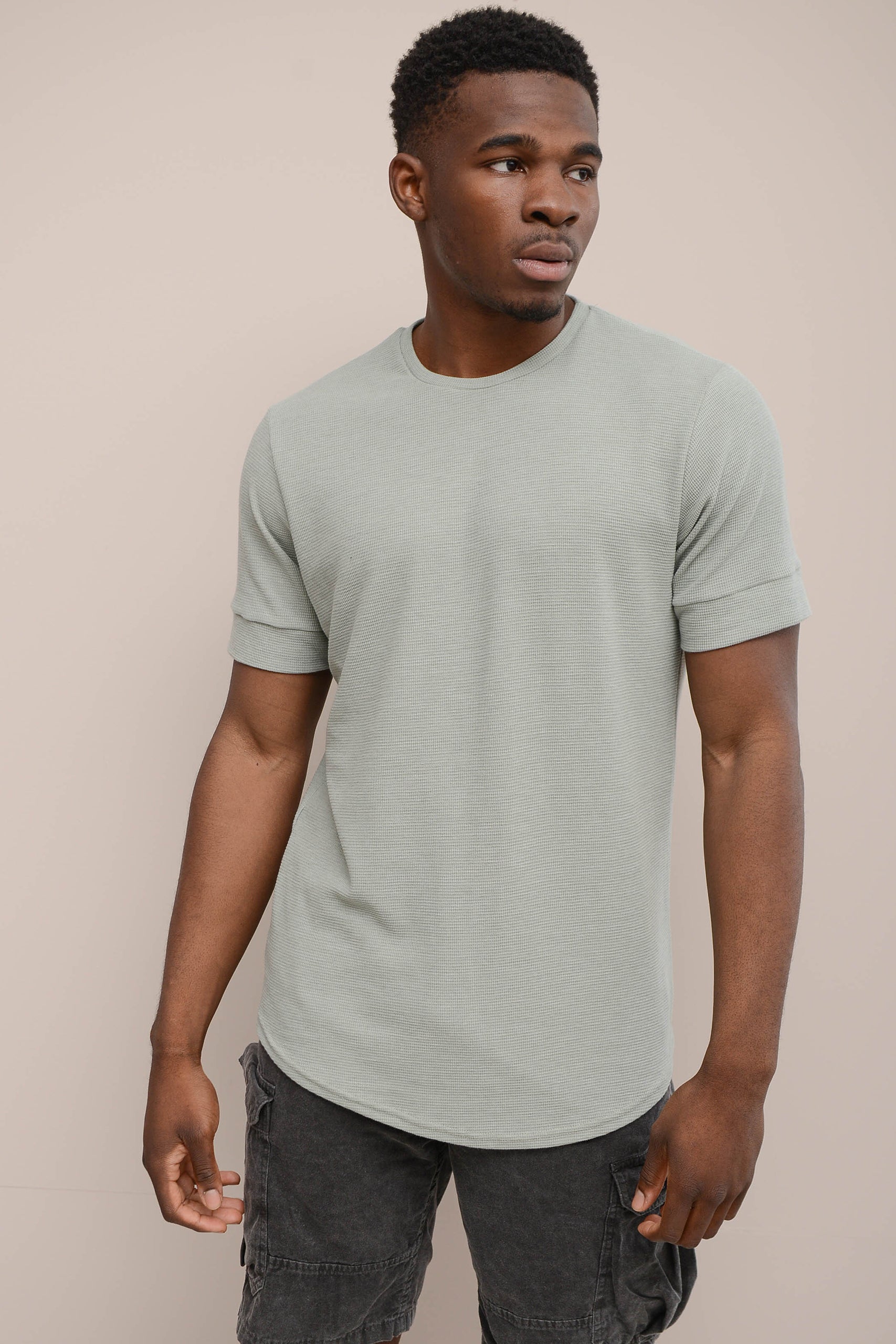DROP-CUT DOUBLE JACQUARD T-SHIRT