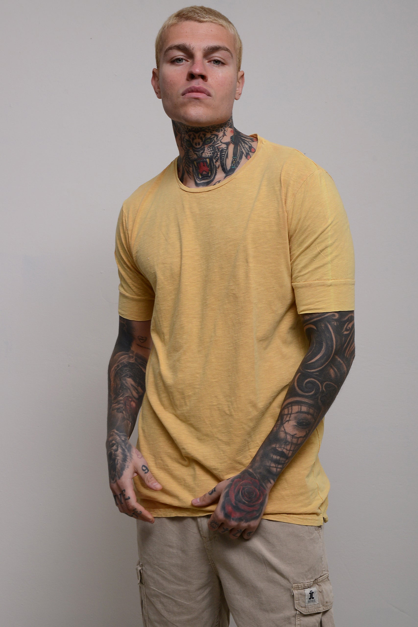 STONEWASHED DOUBLE SLEEVE T-SHIRT