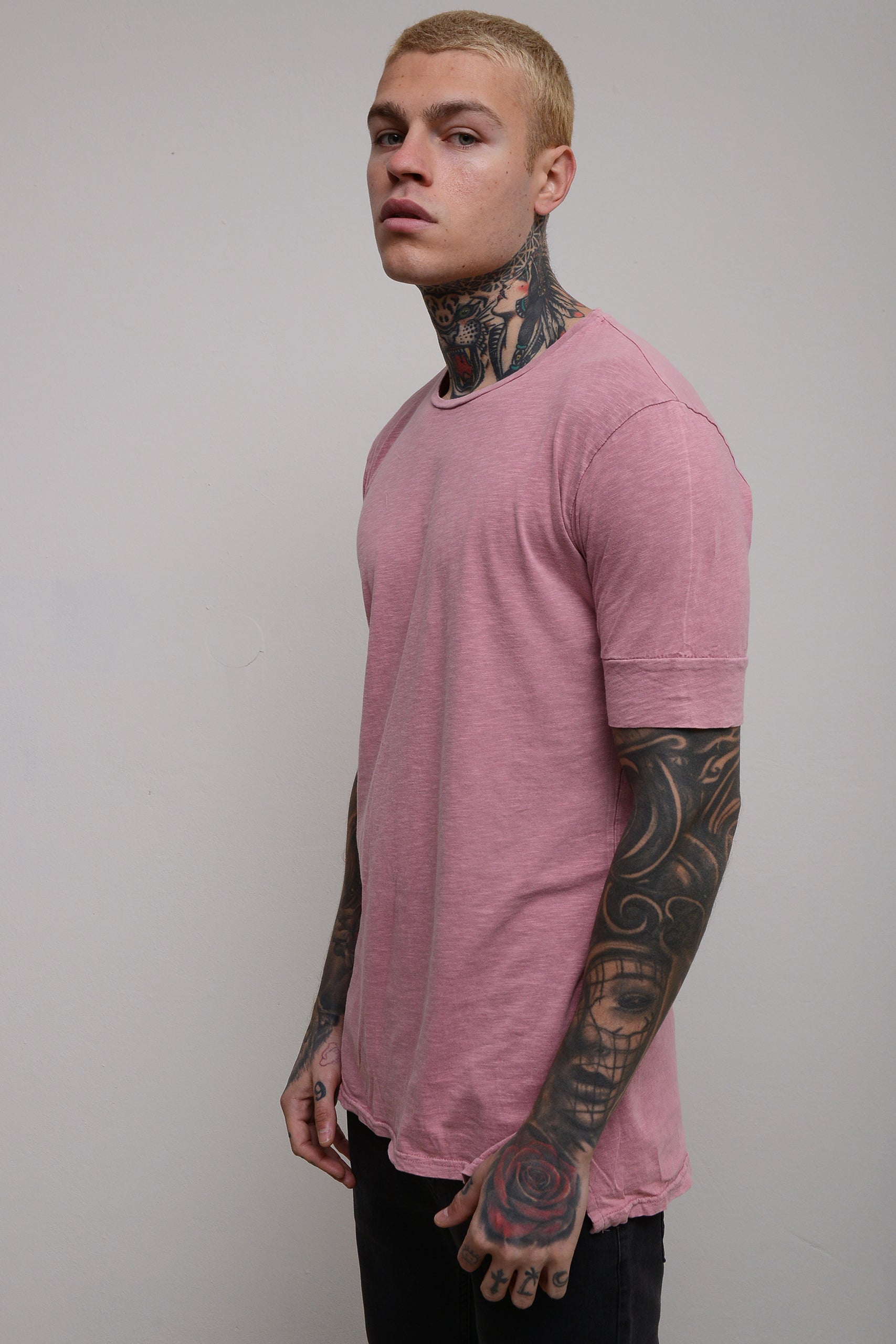 STONEWASHED DOUBLE SLEEVE T-SHIRT