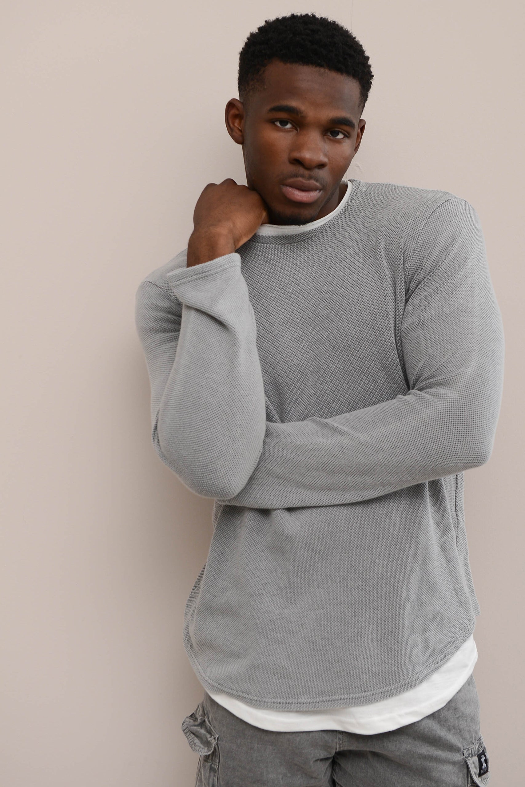 STONEWASHED PIQUE SWEATSHIRT