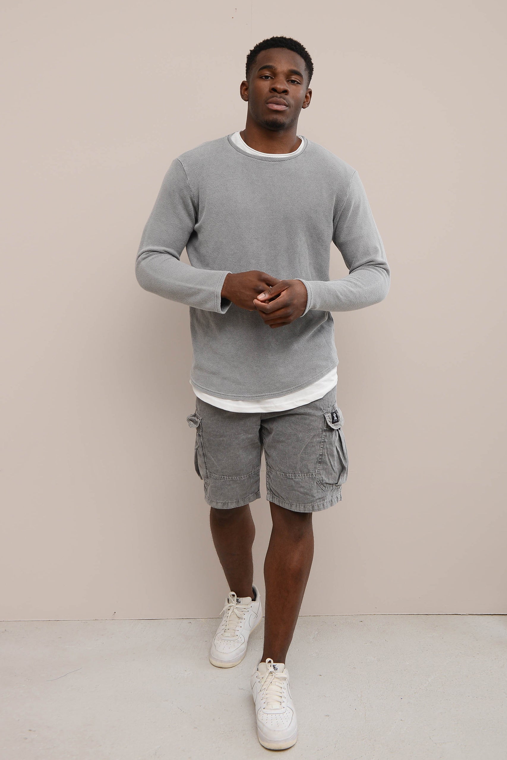 STONEWASHED PIQUE SWEATSHIRT