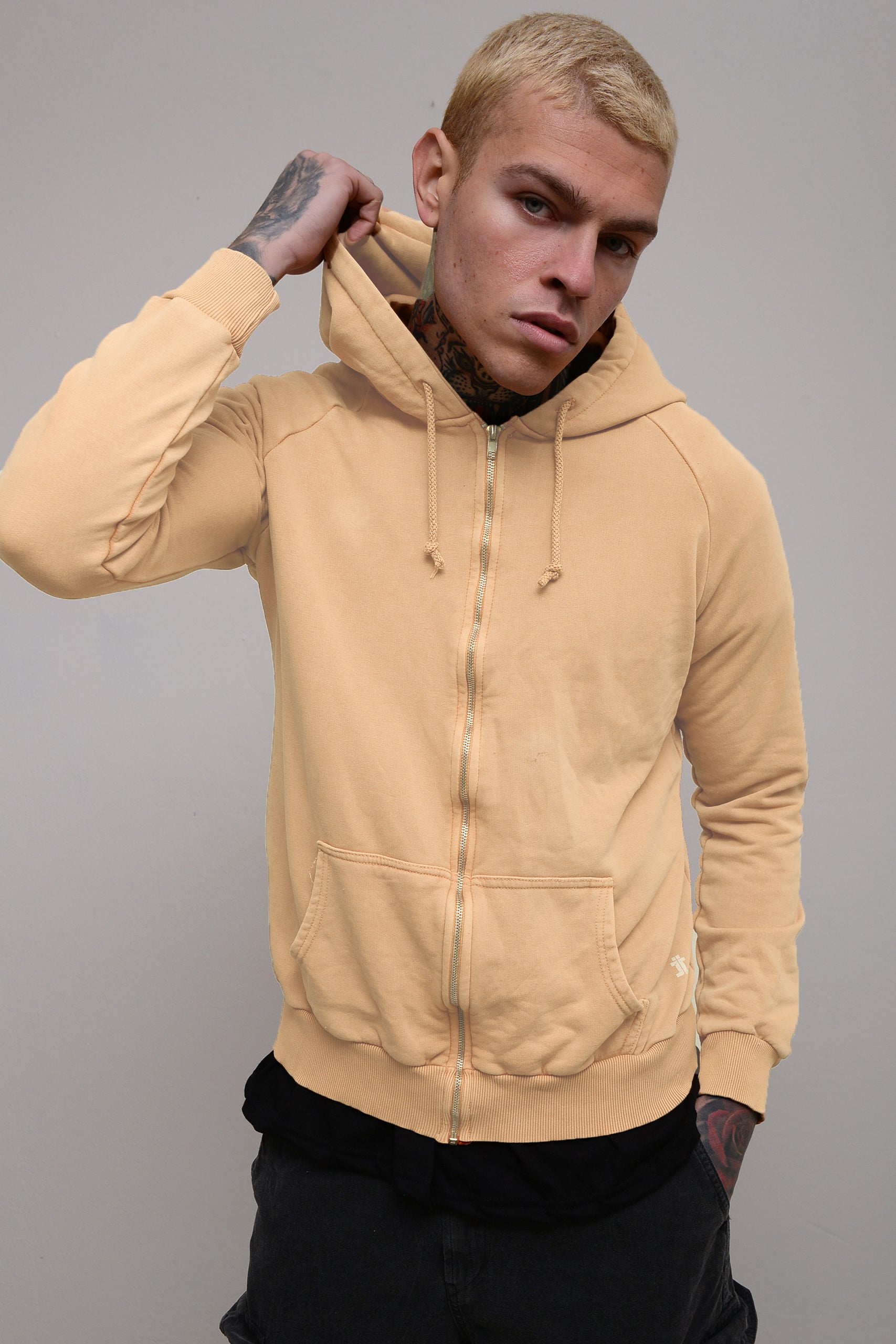 STONEWASHED ZIP-UP HOODIE