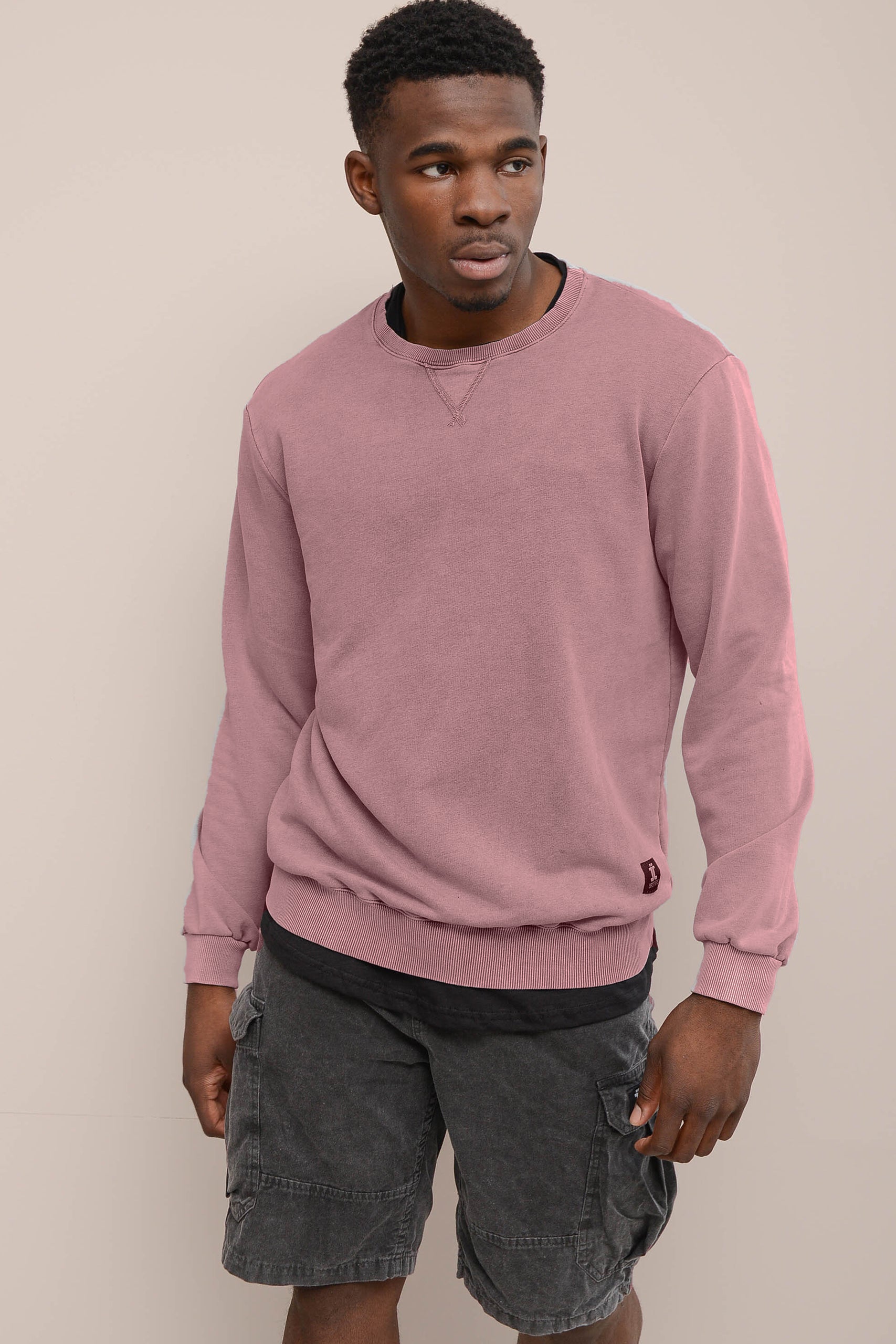 STONEWASHED COTTON JERSEY SWEATSHIRT