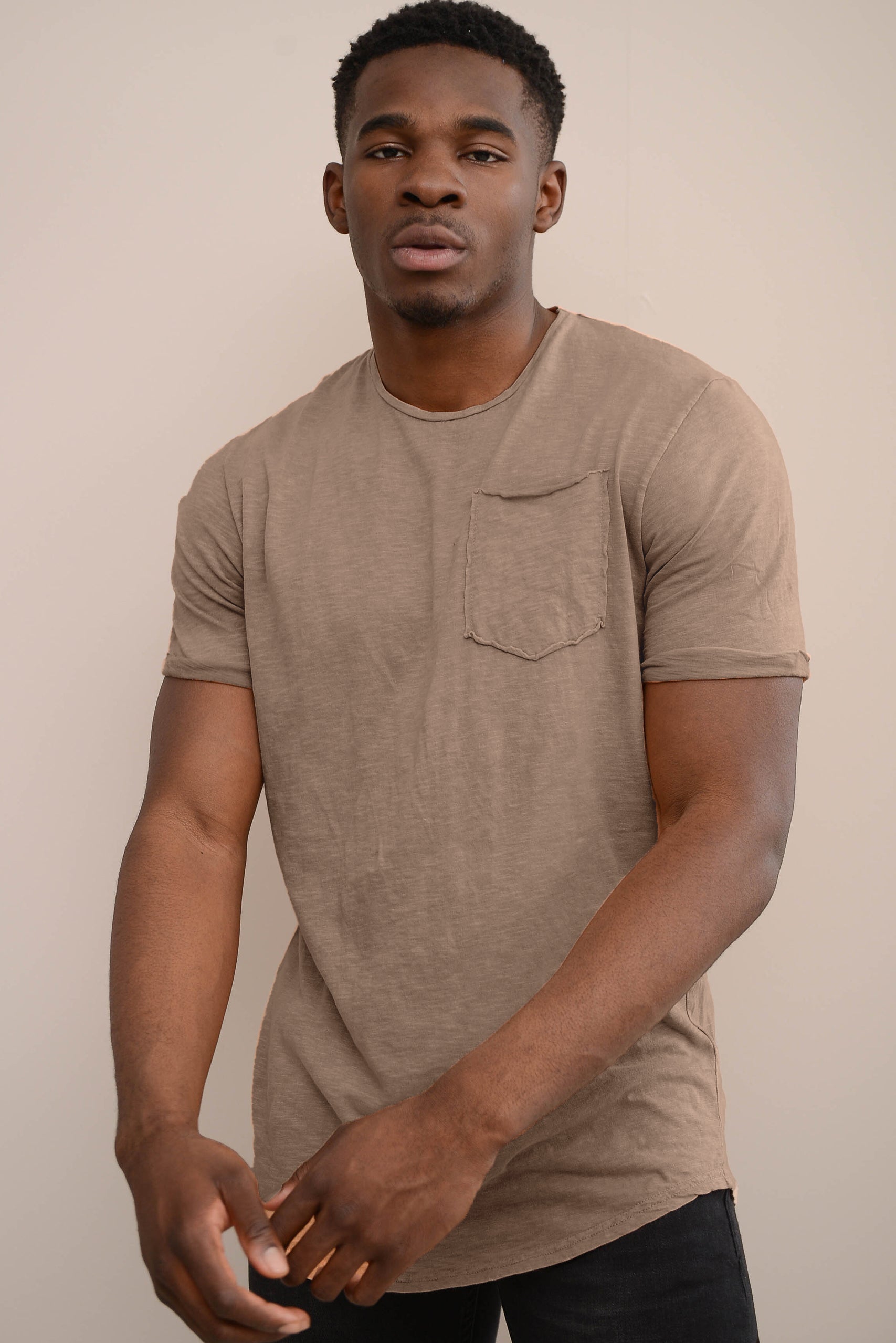 STONEWASHED T-SHIRT WITH POCKET