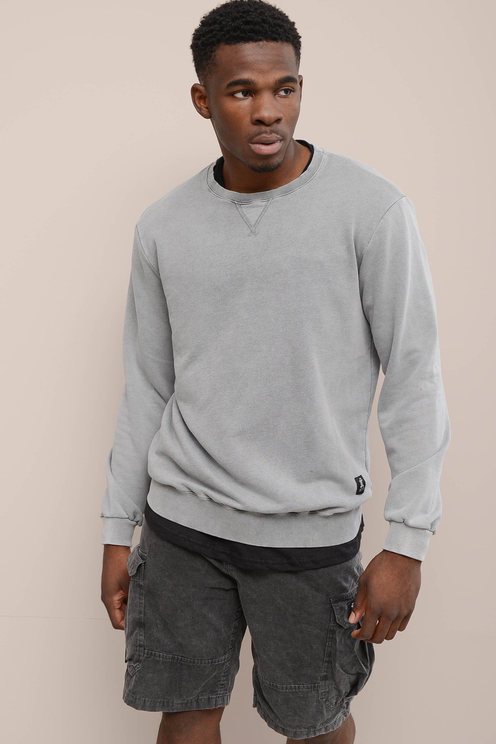 STONEWASHED COTTON JERSEY SWEATSHIRT