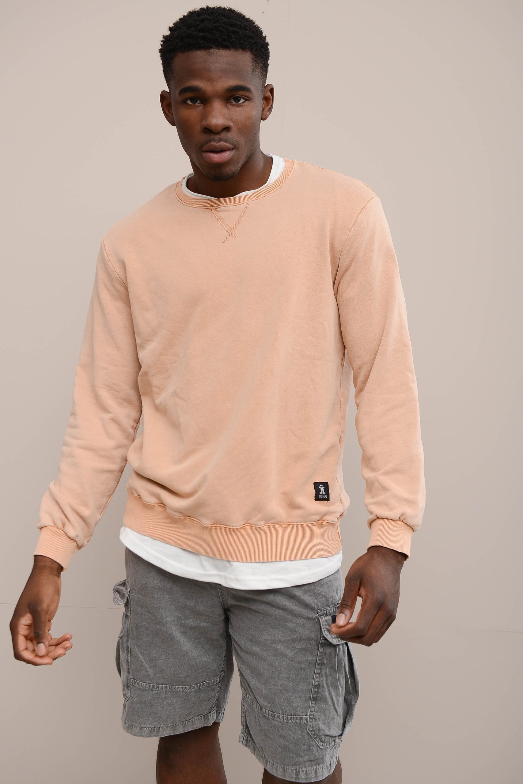 STONEWASHED COTTON JERSEY SWEATSHIRT