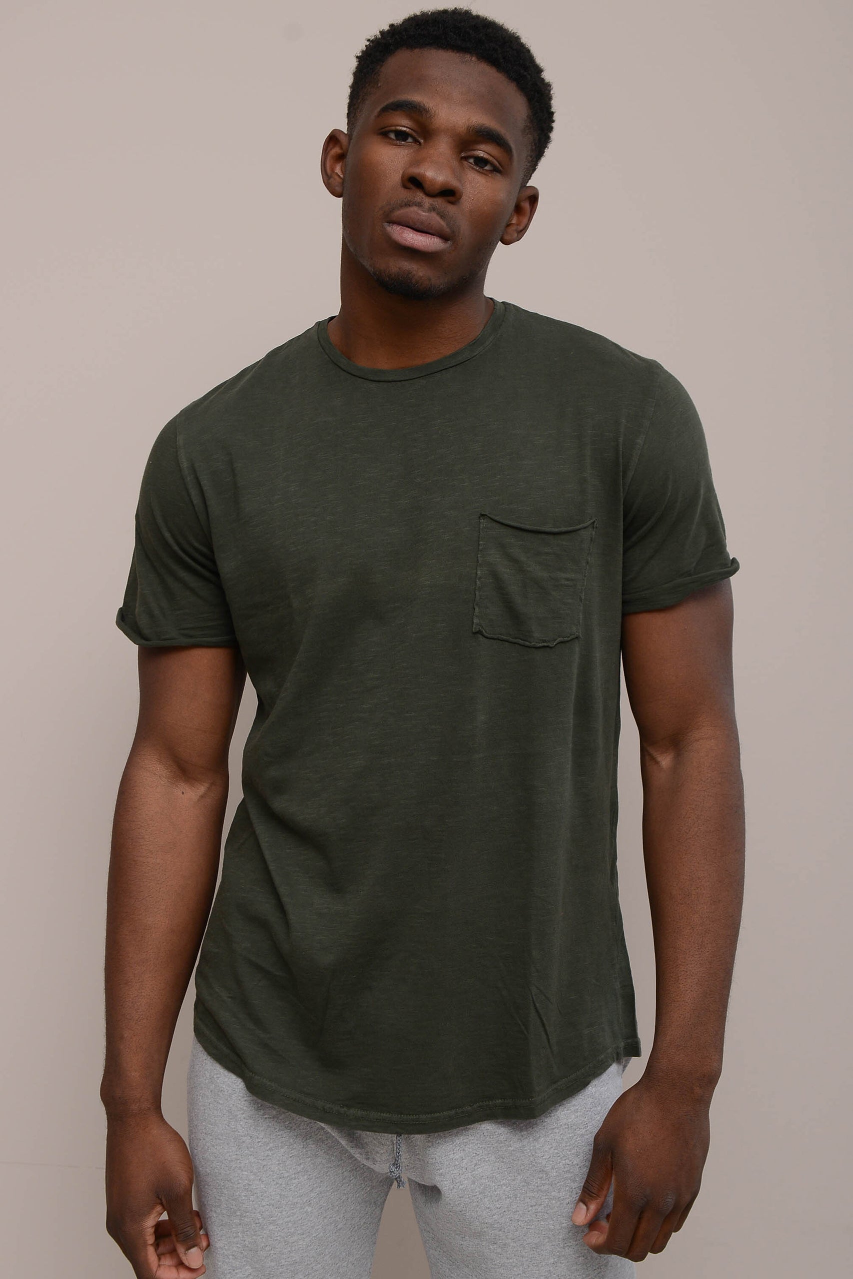 STONEWASHED T-SHIRT WITH POCKET