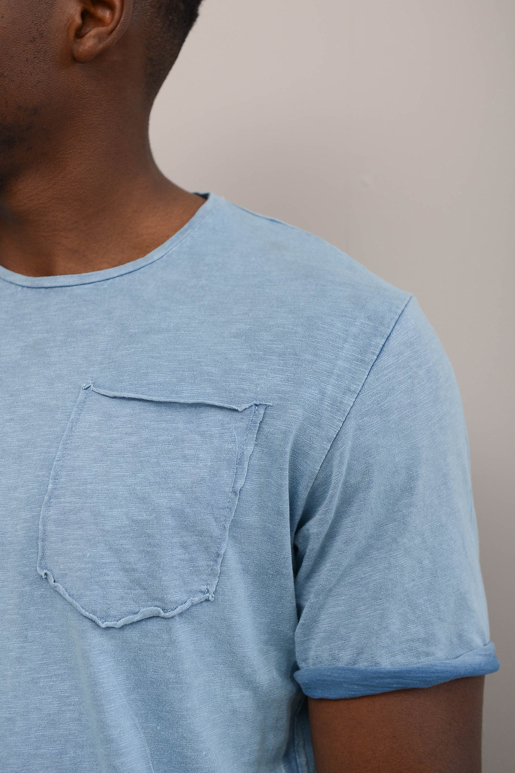 STONEWASHED T-SHIRT WITH POCKET